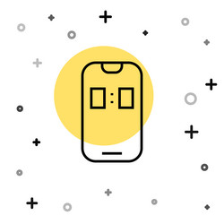 black line alarm clock app smartphone interface vector image