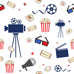 Movie elements pattern seamless print of film Vector Image