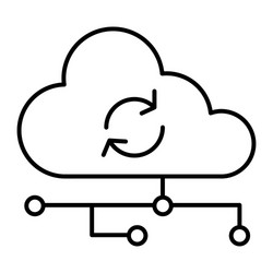 cloud synchronization thin line icon network vector image