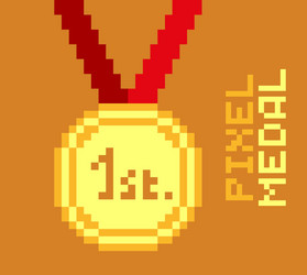 Pixel medal vector