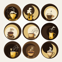 coffee and tea symbols vector