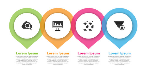 set search cloud computing monitor with graph vector image