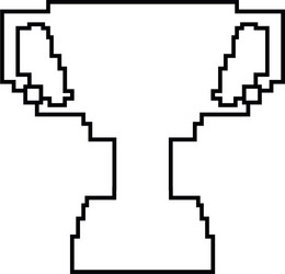 Trophy award pixel art Royalty Free Vector Image