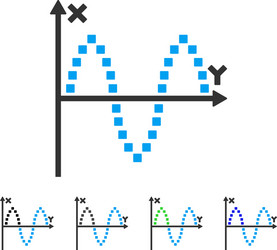 sinusoid plot flat icon vector