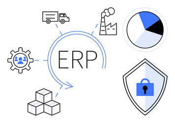 visual representation of erp integration vector image