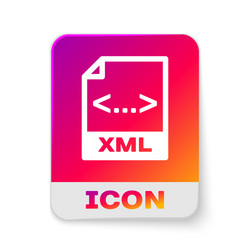 white xml file document icon download button vector image