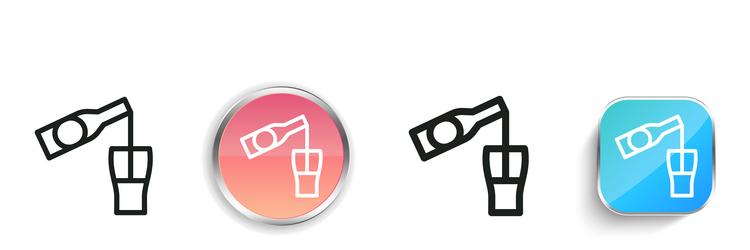 beer icon thin linear regular and button style vector image