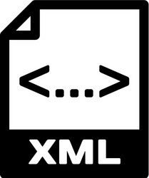 black xml file document icon download button vector image