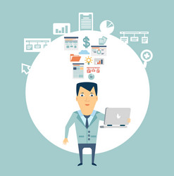 programmer working at a computer vector image