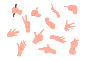 set of hands with gestures concept vector image
