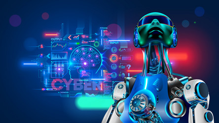 ai or artificial intelligence with the computer vector image