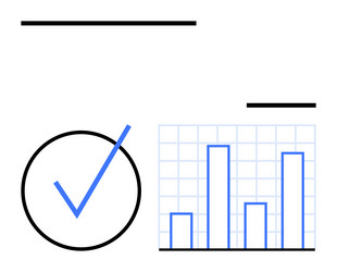 bar chart analysis with checkmark signifying task vector image