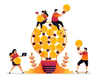 idea and inspiration looking for problem solving vector image