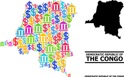Map of democratic republic the congo - collage Vector Image