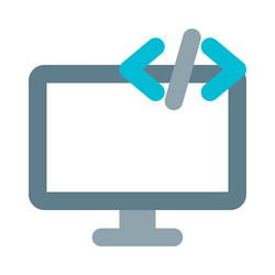 programming and scripting done on a monitor vector image