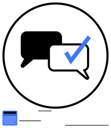 speech bubbles with a checkmark inside circle vector image