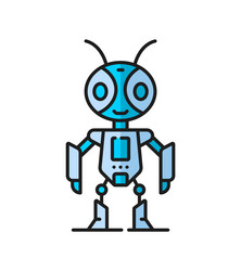 virtual bot droid bug futuristic robot line icon vector image