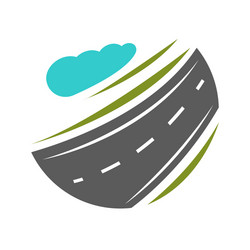 way going forward and turning with abstract vector image