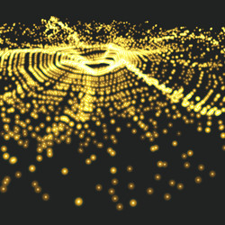 array with dynamic particles 3d technology style vector image