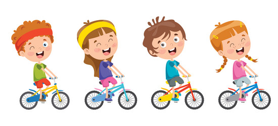 Kid riding bike Royalty Free Vector Image - VectorStock