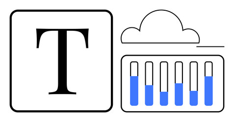 cloud storage and text data visualization vector image