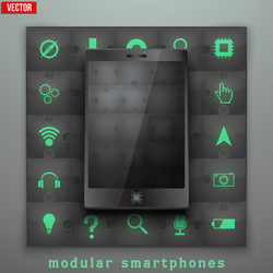 concept of modular smartphone background vector