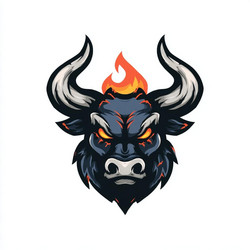 powerful bull logo design for competitive gaming Vector Image