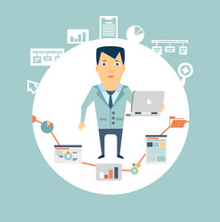 programmer working at a computer vector image