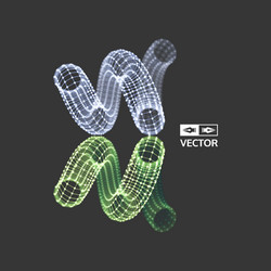spiral with connected lines and dots grid design vector image