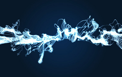 array with dynamic particles wavy background vector image