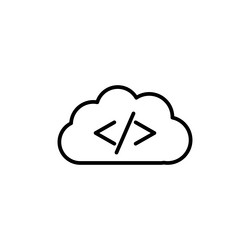 cloud code icon isolated on white background vector image