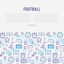 Football concept with thin line icons vector