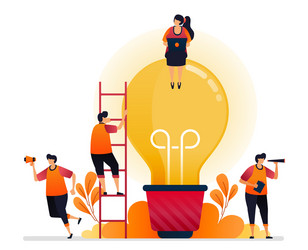 idea and inspiration looking for problem solving vector image