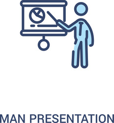 man presentation concept 2 colored icon simple vector image