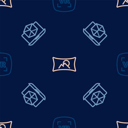 set line virtual reality 3d modeling and wide vector image