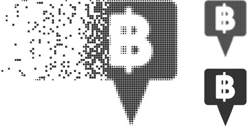 thai baht map pointer decomposed pixel halftone vector image