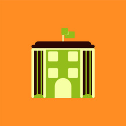 architecture building and columns with flag vector image