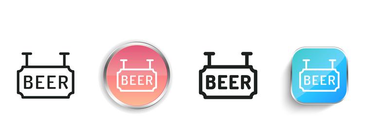 beer icon thin linear regular and button style vector image