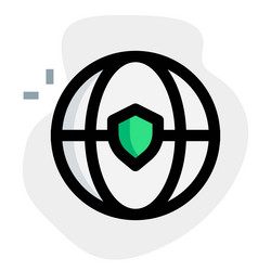 global network secured via shield security vector image