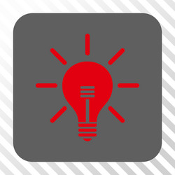 light bulb rounded square button vector image