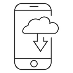 Mobile cloud download icon vector