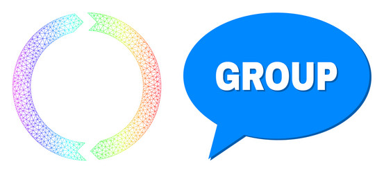 rainbow network gradient rotation icon and group vector image