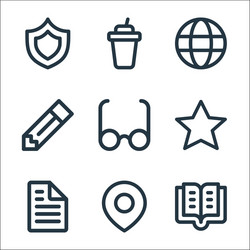 user interface line icons linear set quality vector image