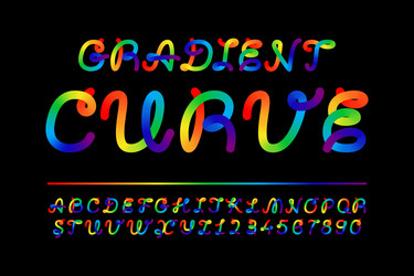 color gradient curved twisted script typeface vector image
