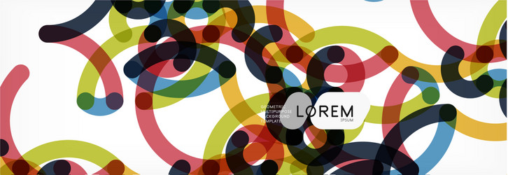 curly lines abstract background color overlapping vector image