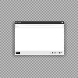 email windows interface template for mail message vector