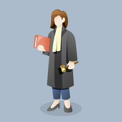 female judge or lawyer carry document holding vector