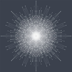 fractal element with connected lines and dots big vector image