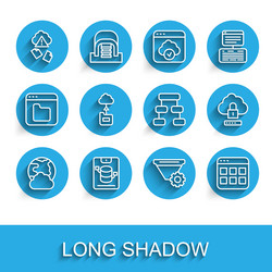 set line social network server data web hosting vector image