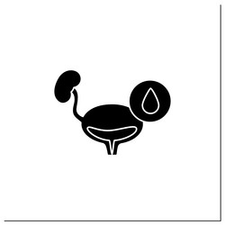 Urinary incontinence glyph icon vector